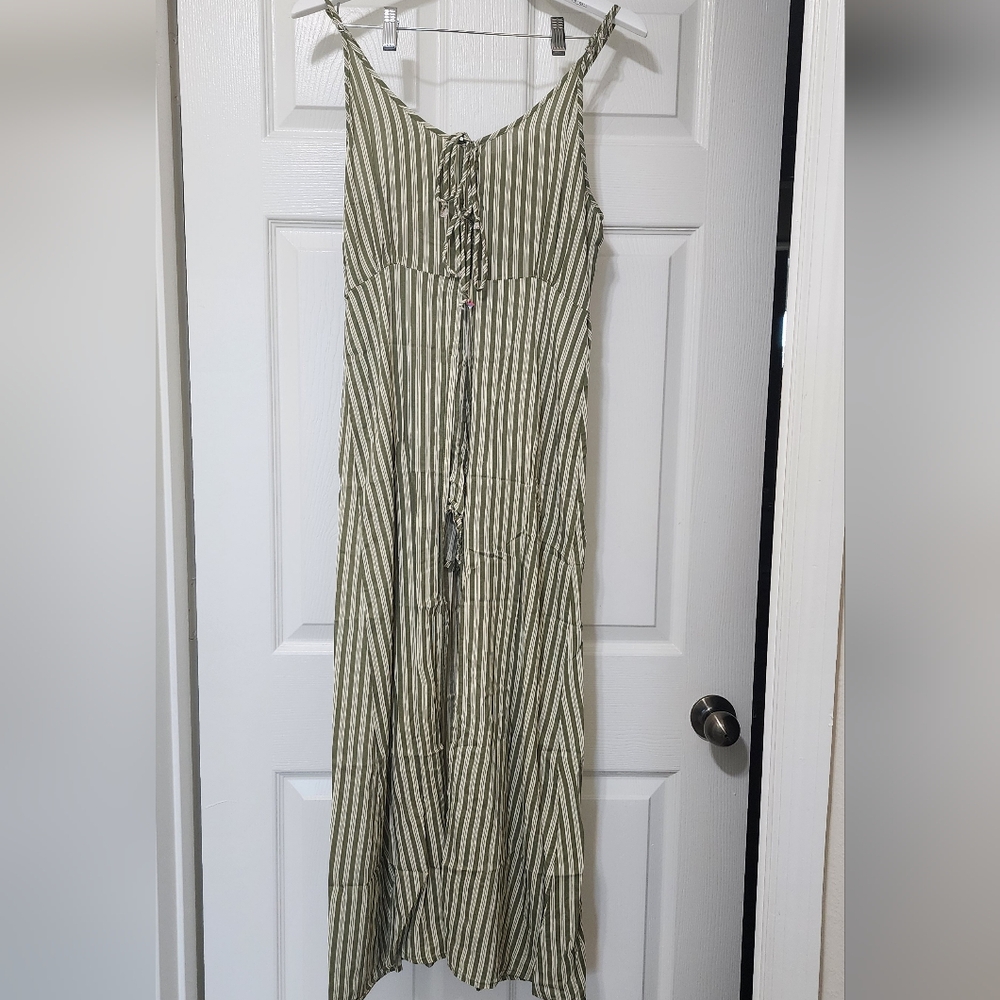 Striped Green and White Jumpsuit